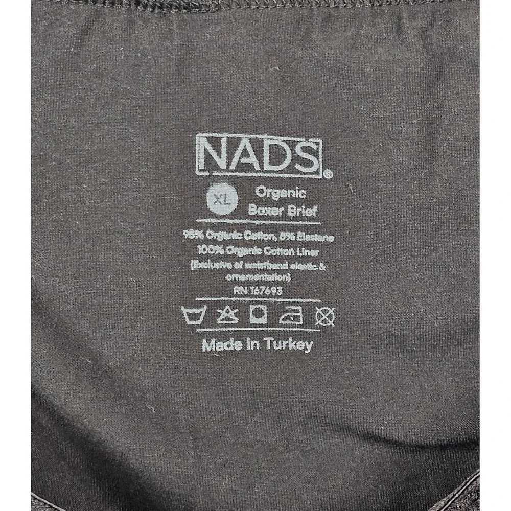 NADS Boxer Briefs Lot Of 2 Mens XL Black Organic Cotton Tagless Underwear NWOT